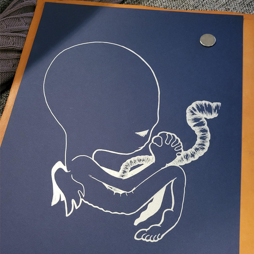 Blue with Silver pen